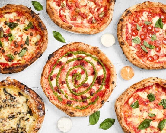 a selection of Pizzas at Nuvola Pizza in Croydon