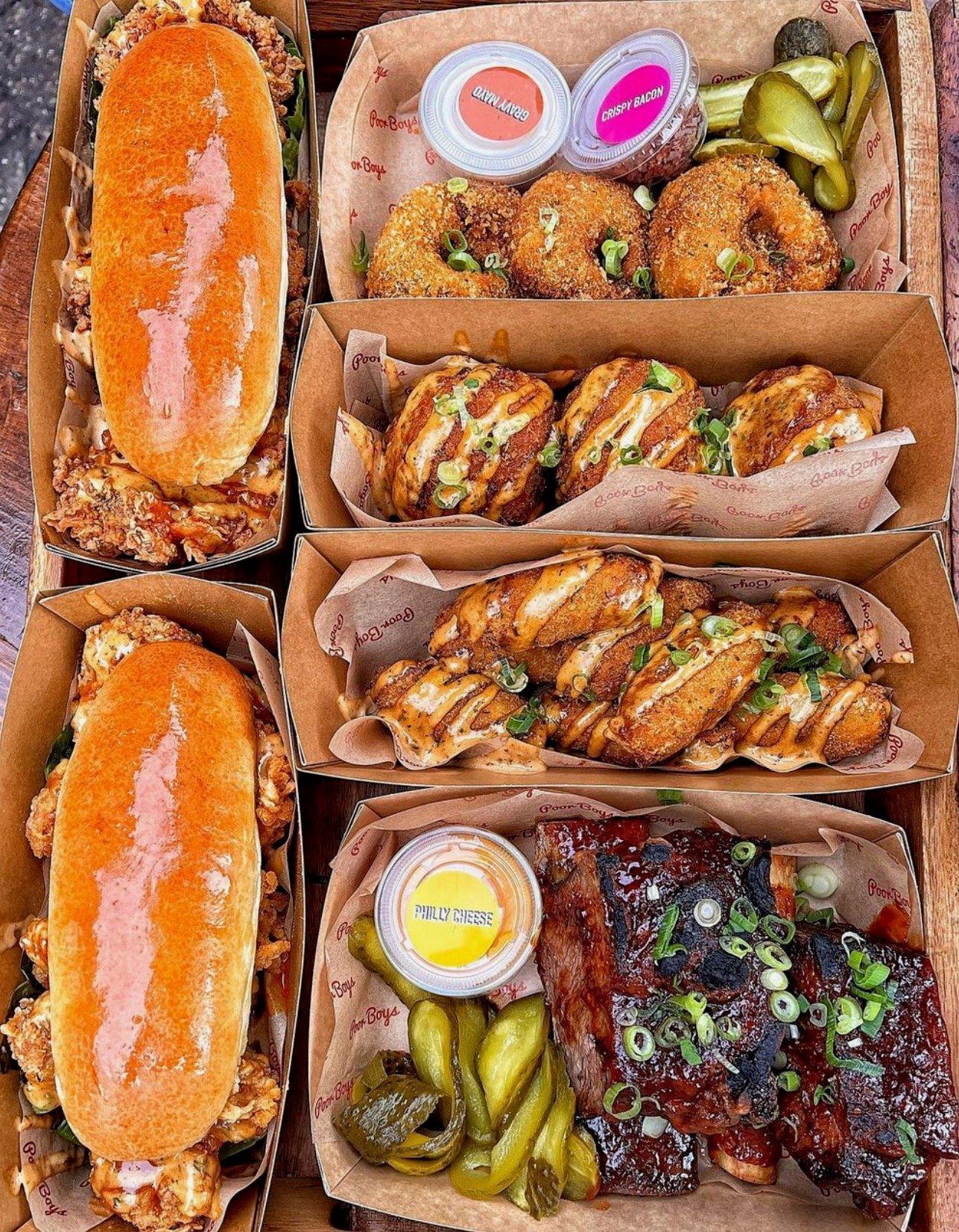 A selection of Sandwiches from Poor Boys in Croydon