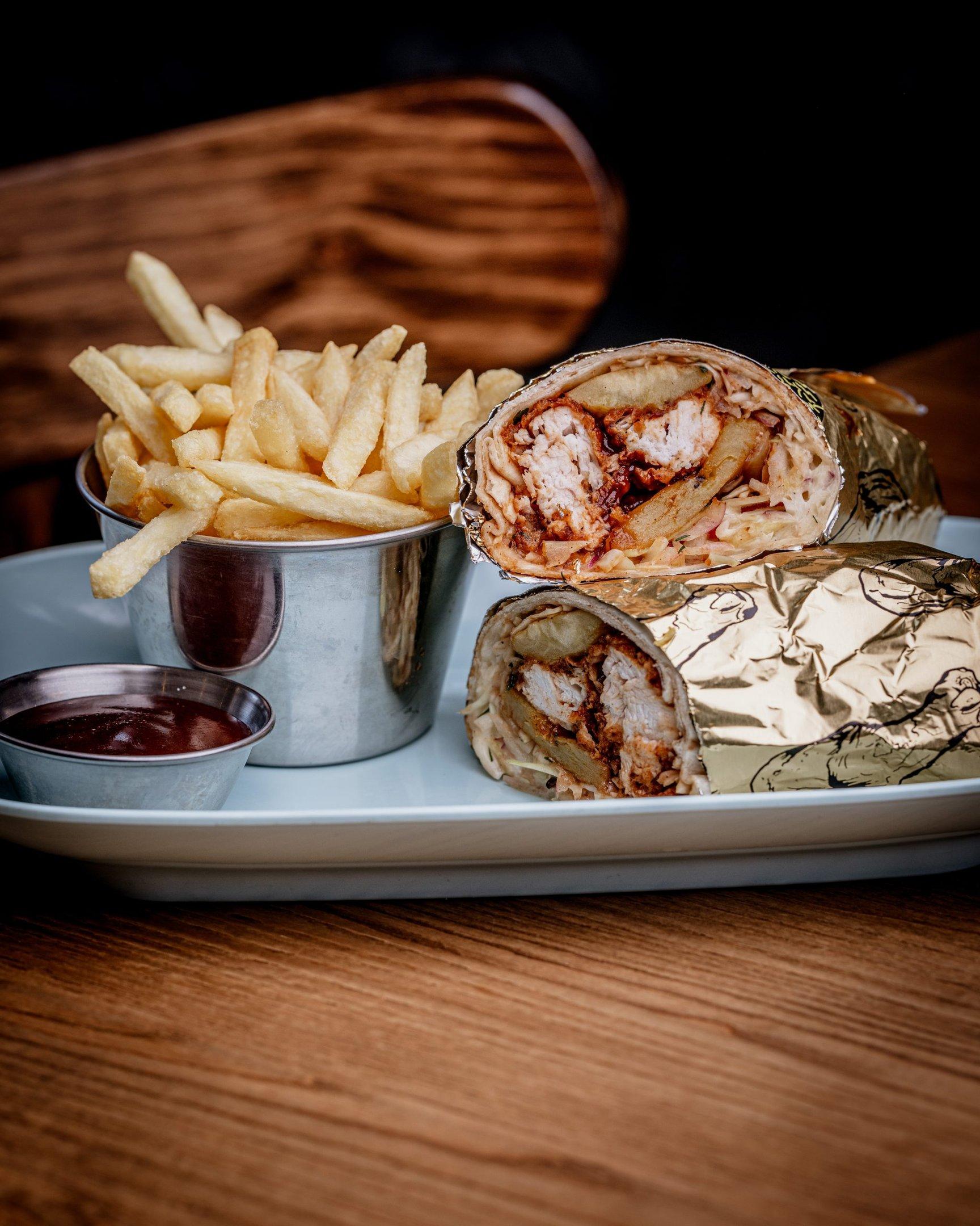 A wrap from Raps Fried Chicken in Croydon