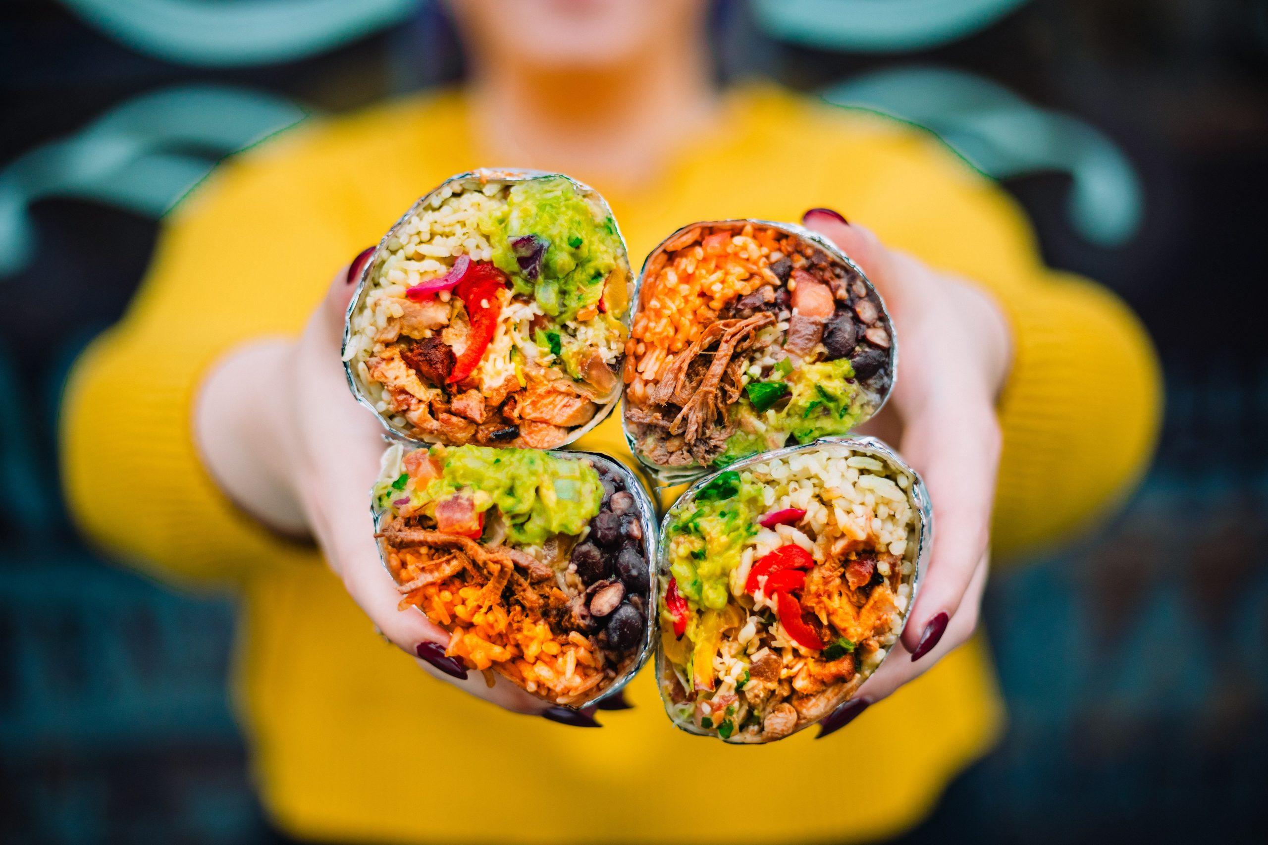 A selection of Burritos from Tortilla in Croydon