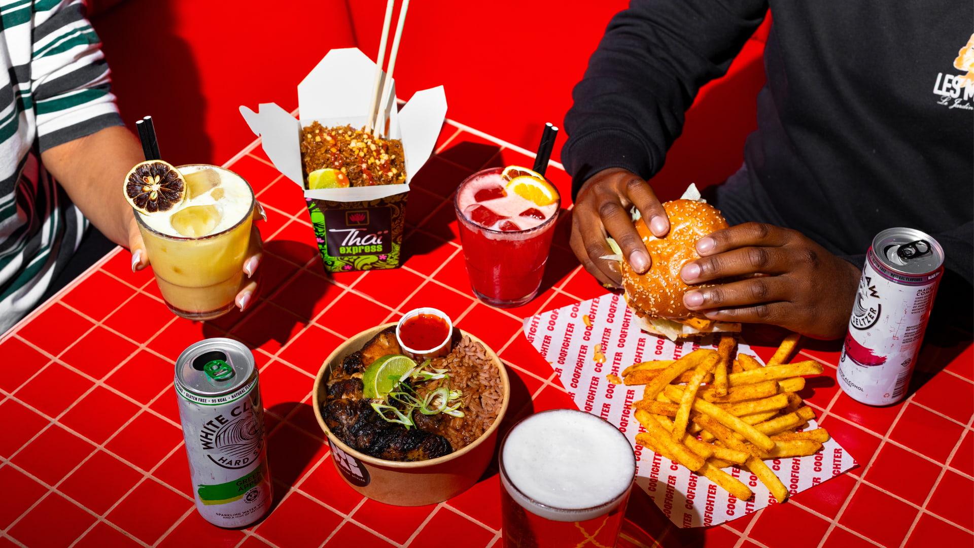 A selection of food at Playbox in Croydon