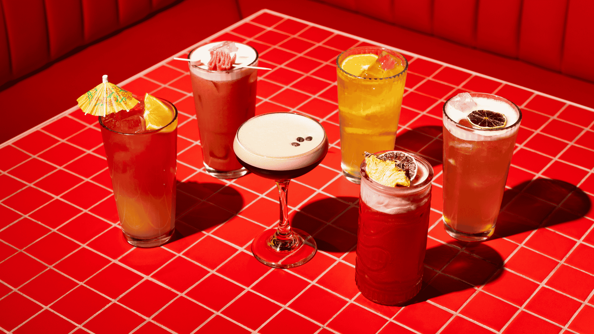A selection of Cocktails at Playbox in Croydon