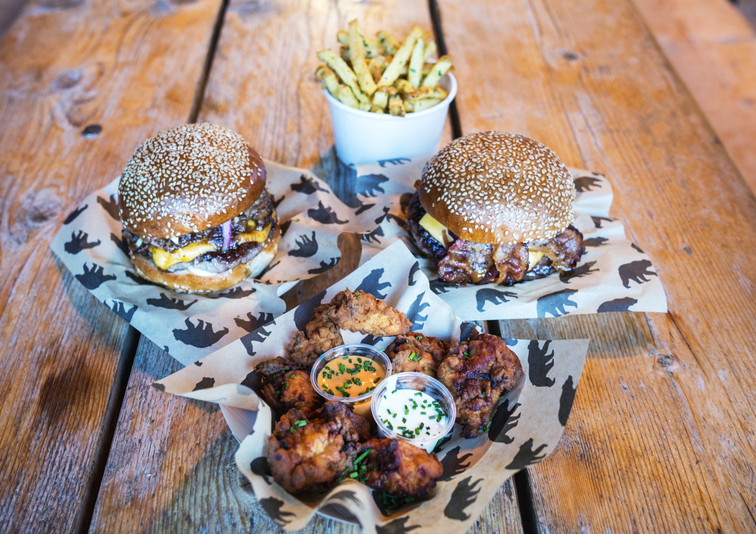 A selection of burgers from Black Bear Burger
