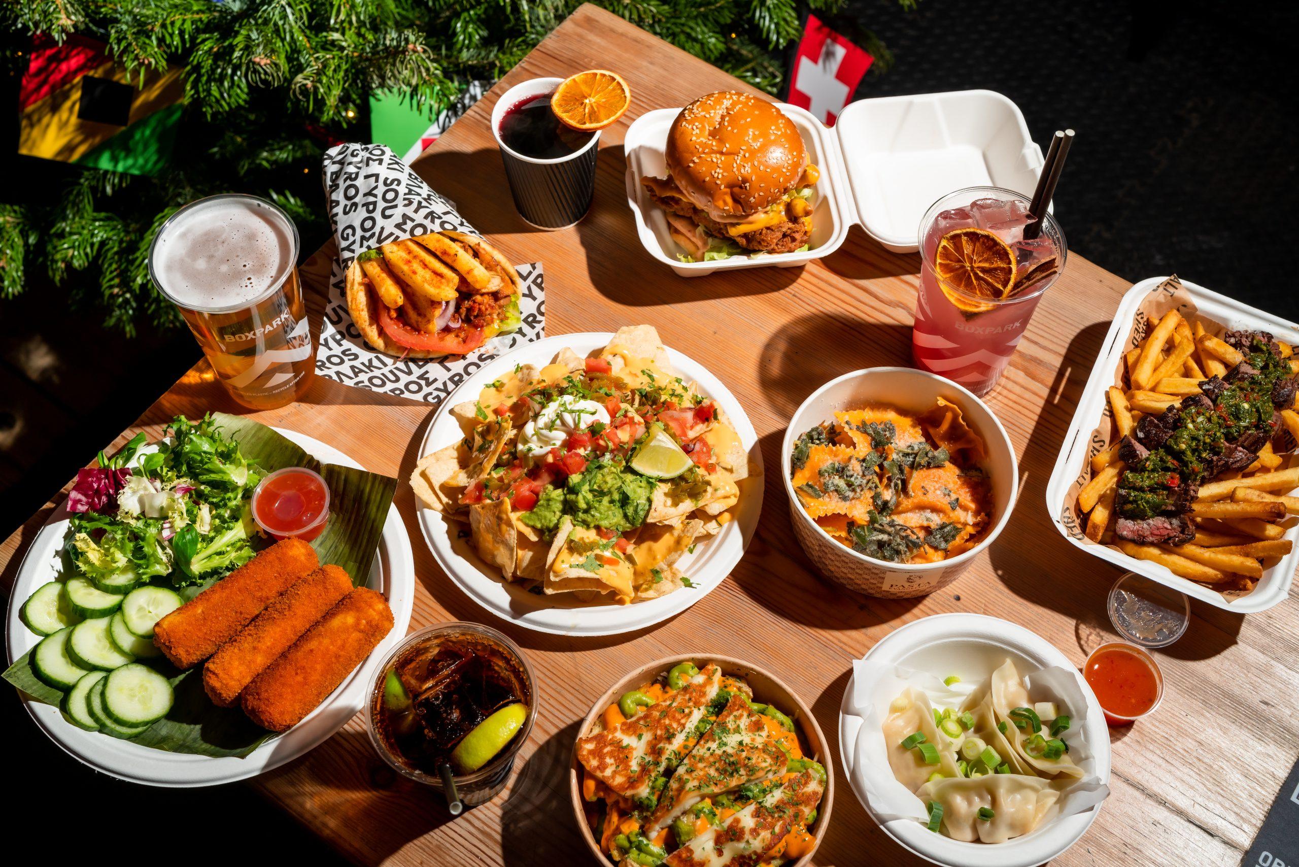 A selection of festive food at BOXPARK