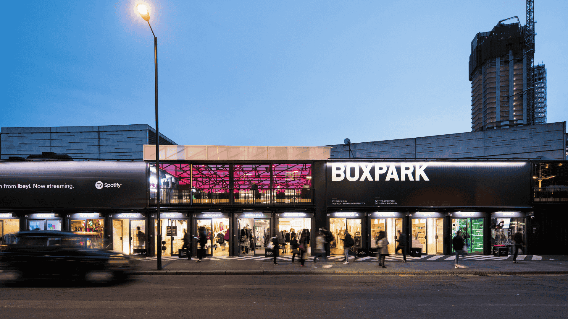 External photo of BOXPARK Shoreditch
