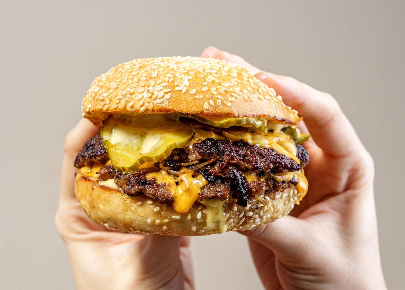 a Burger from Black Bear Burger at BOXPARK Camden