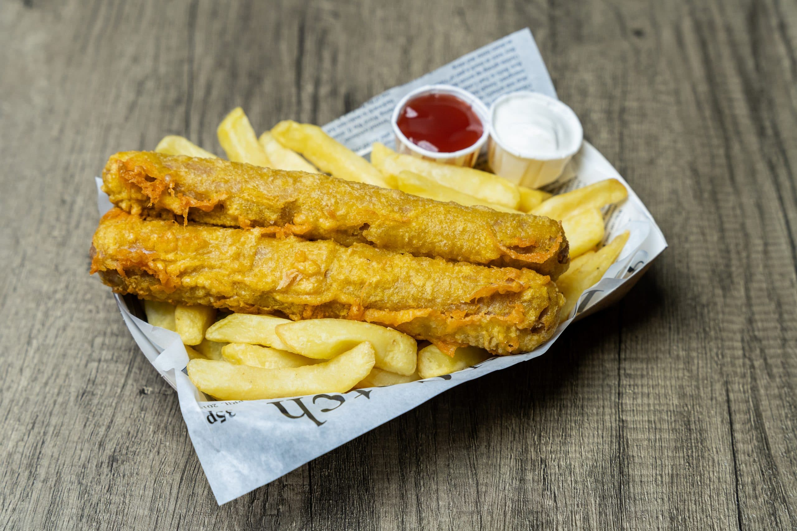 Battered Sausage from Ocean Delight at Boxpark Camden