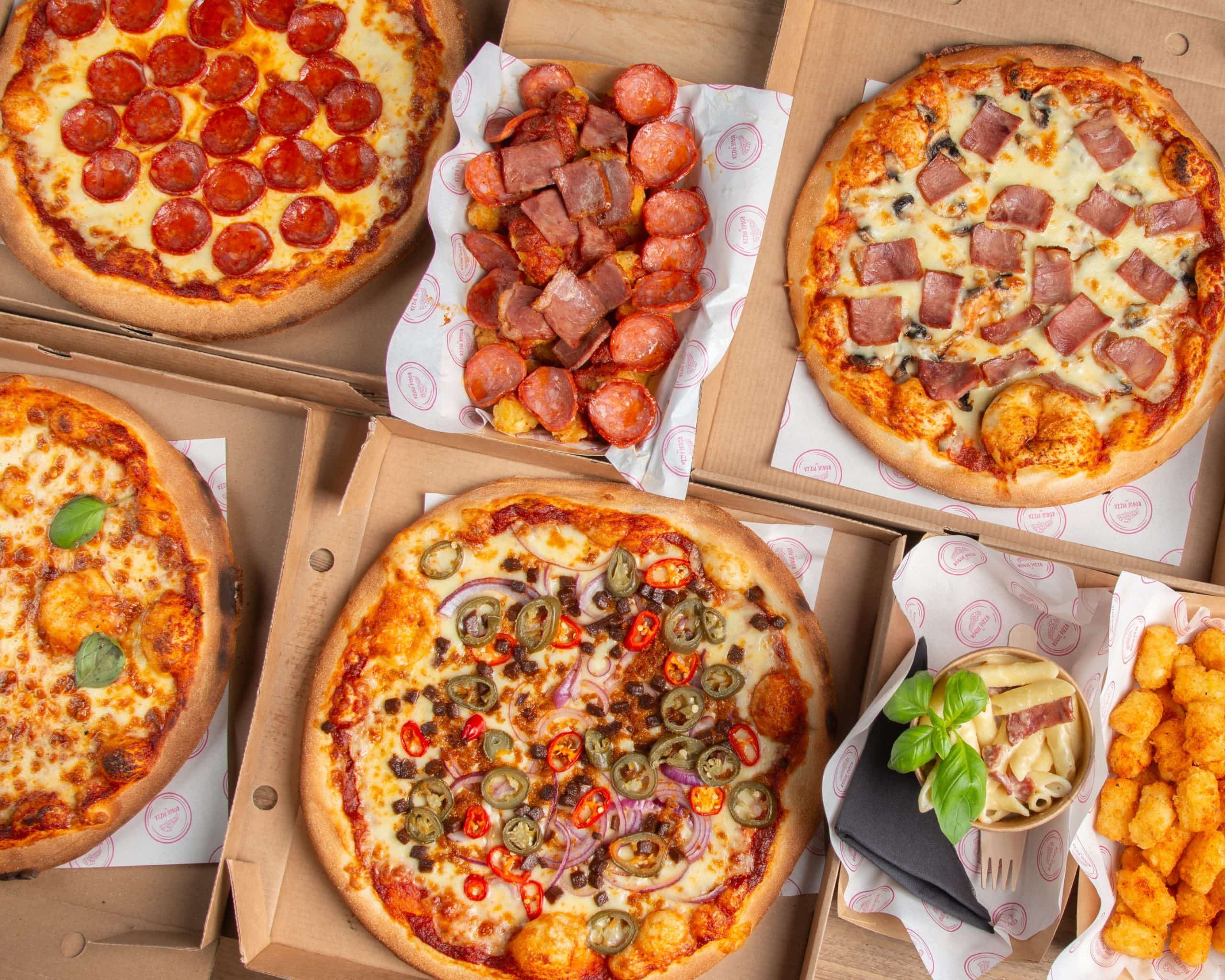 A selection of pizzas from Rogue Pizza Co. at Boxpark Liverpool