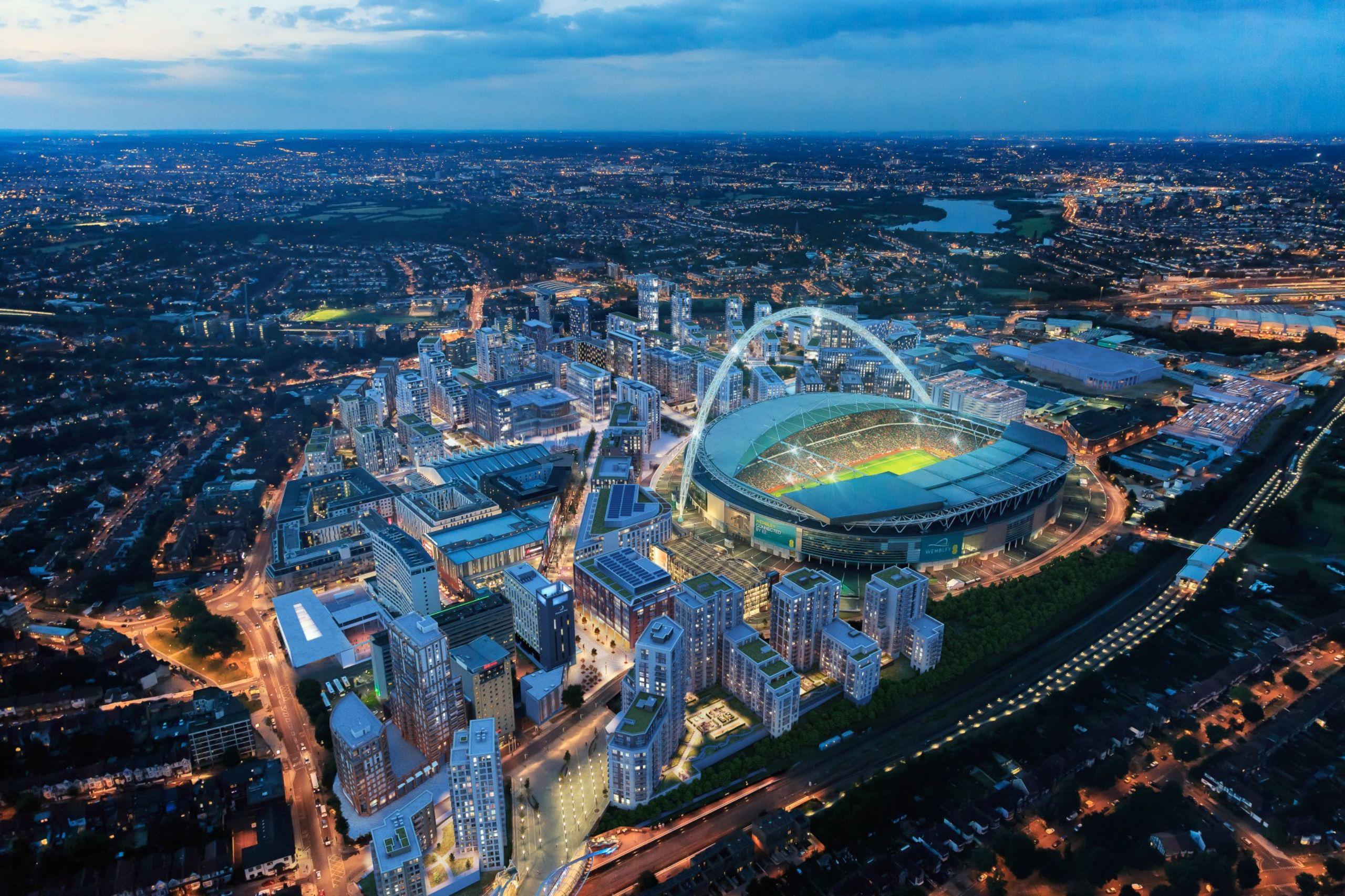 Drone shot of Wembley Stadium