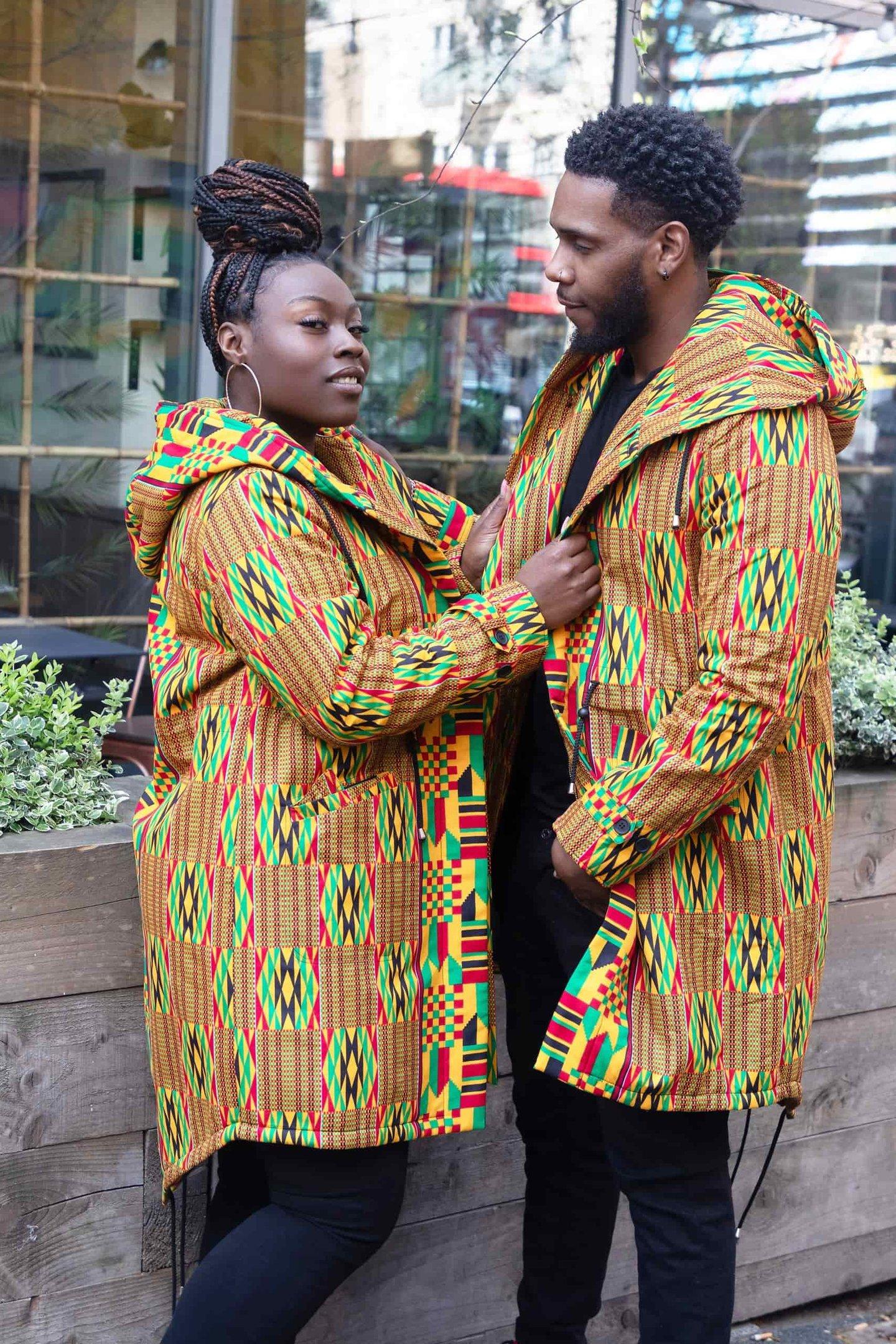 Model wearing clothings from Afrique Room at Boxpark in Shoreditch