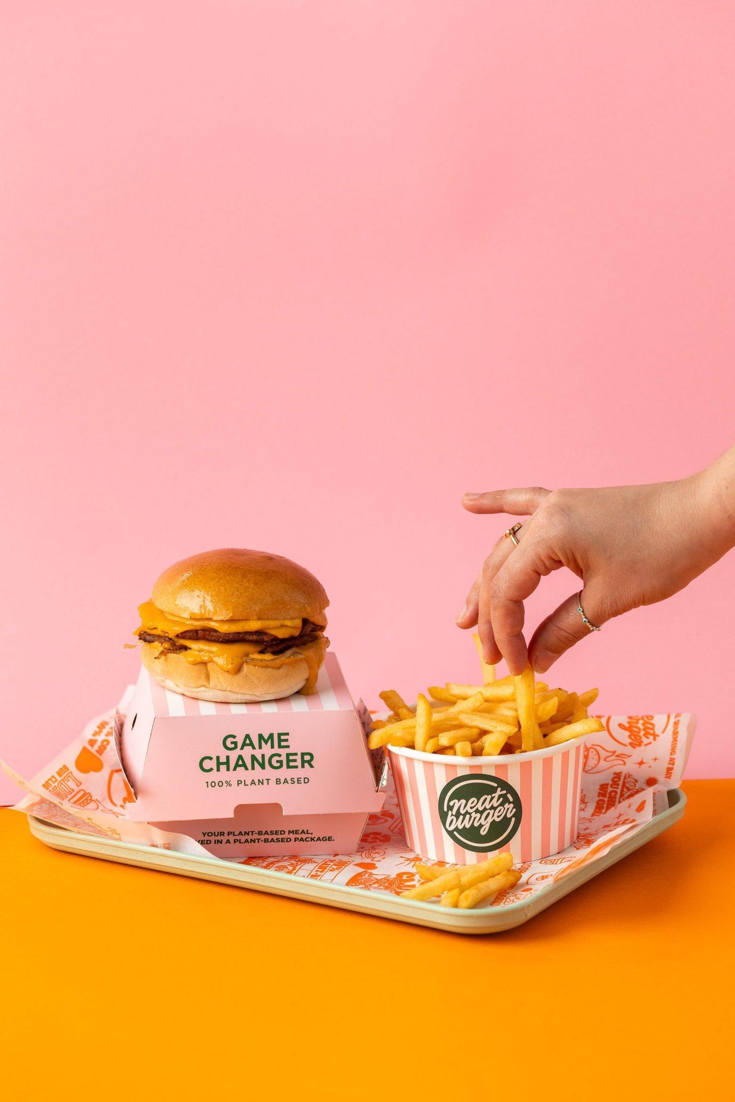 Burger and Fries from Neat Burger in Boxpark