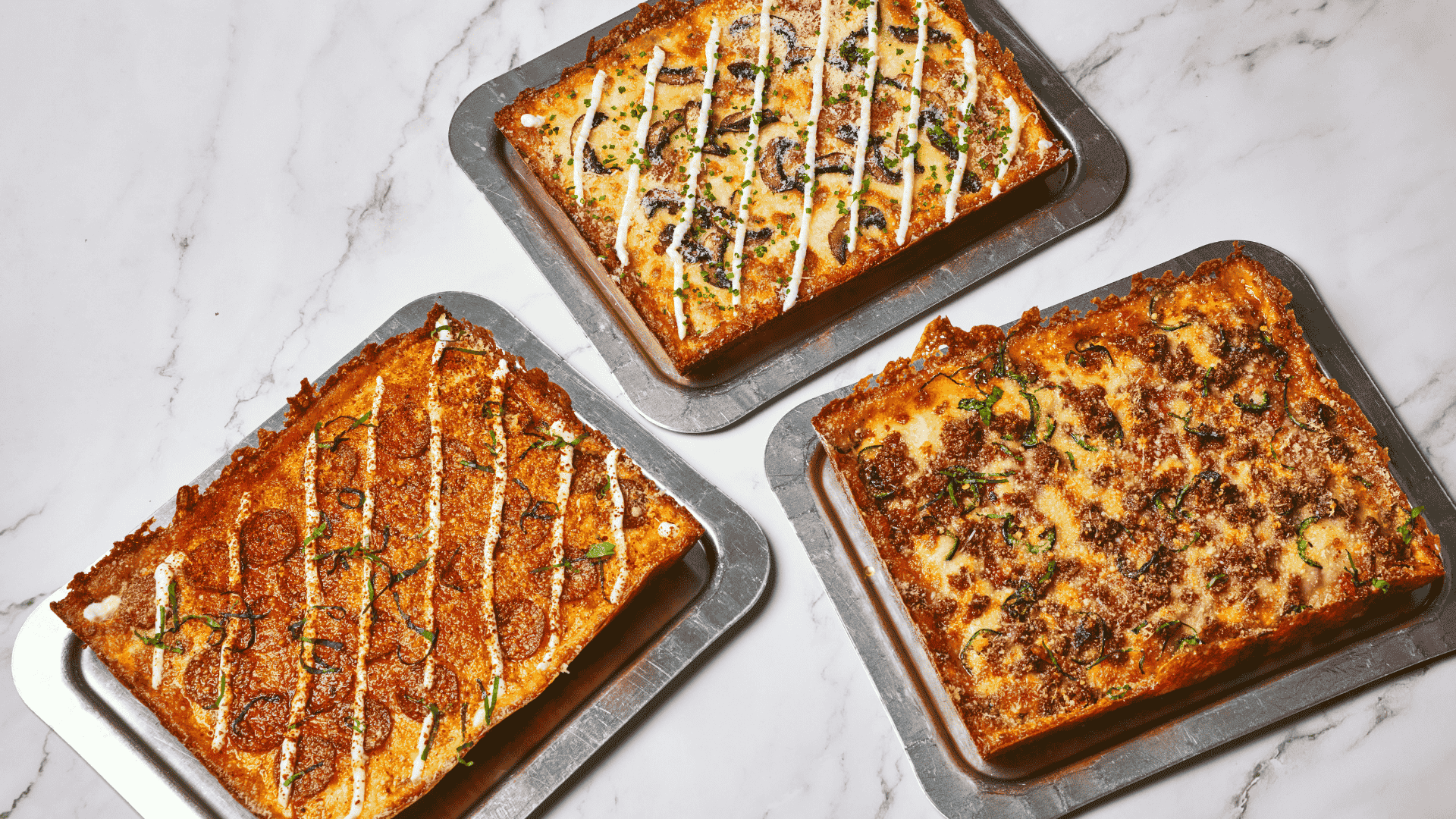 A selection of pizzas from Pizza Social Club at BOXPARK Shoreditch