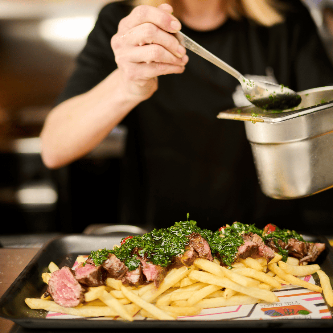BAVETTE STEAK WITH SAUCE BEEN ADDED