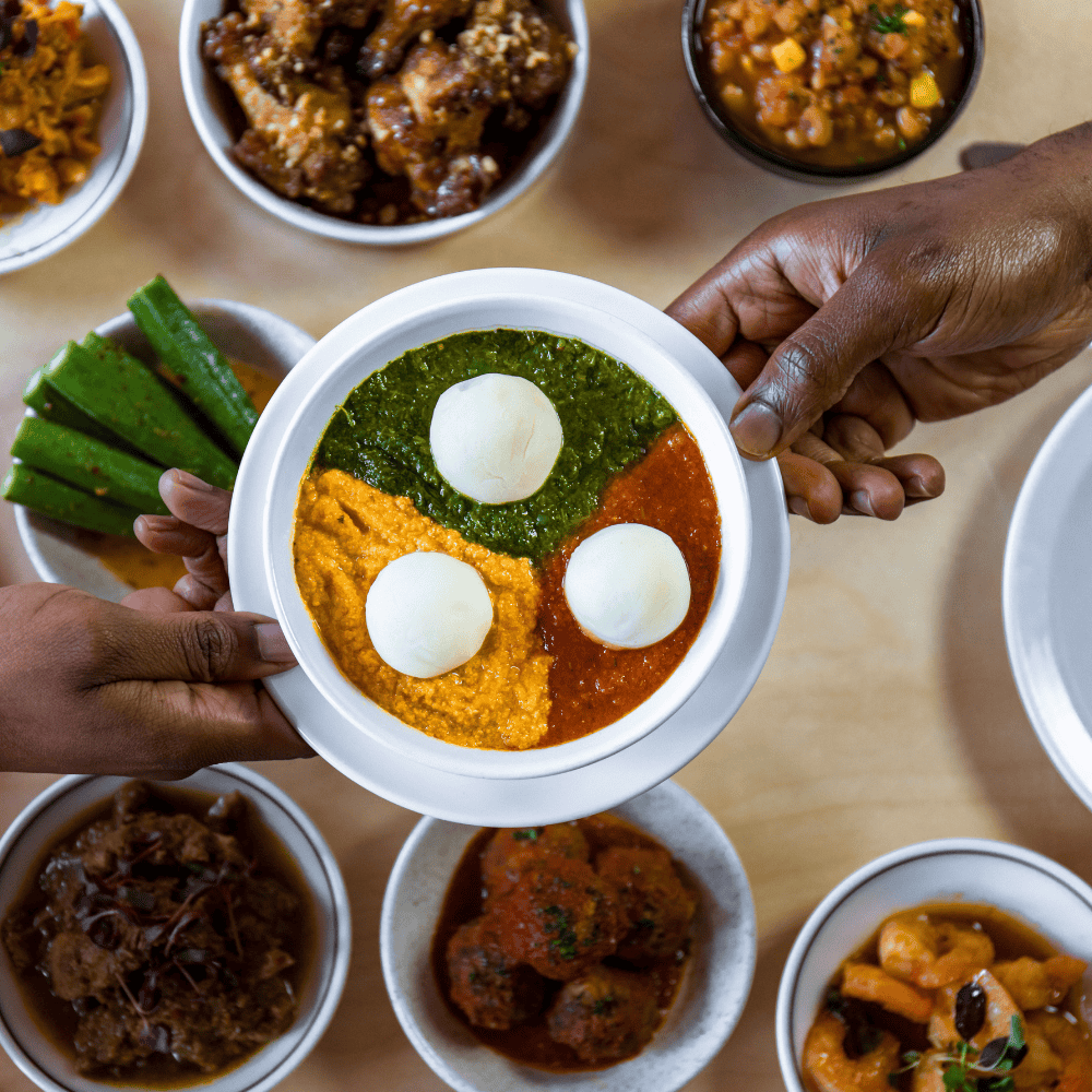 A selection of food from Chuku's at BOXHALL Liverpool Street