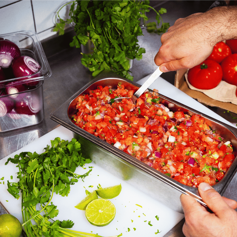 Food preperation at Tortilla at BOXPARK.