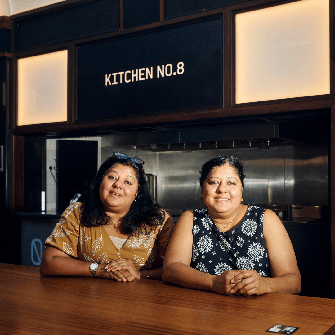 Twin sisters Vasanthini & Dharshini owners of Karapincha at BOXHALL City Liverpool St 