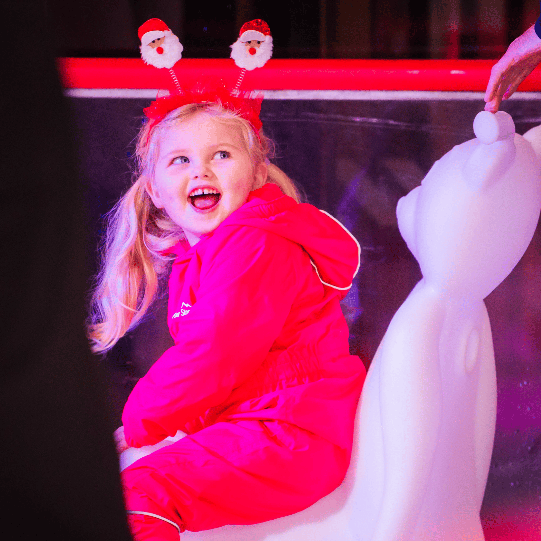 A child Ice Skating at BOXPARK in Liverpool