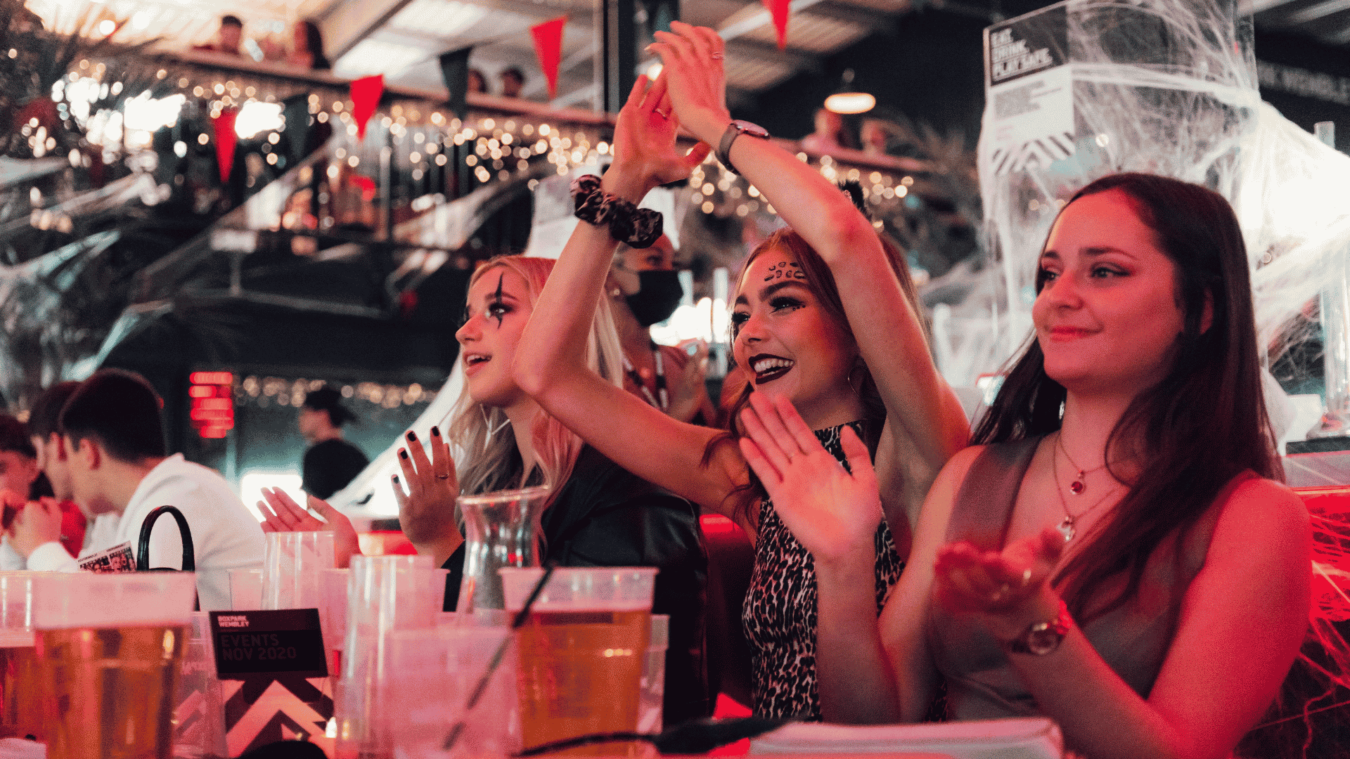 Girls Partying at BOXPARKs Halloween Party