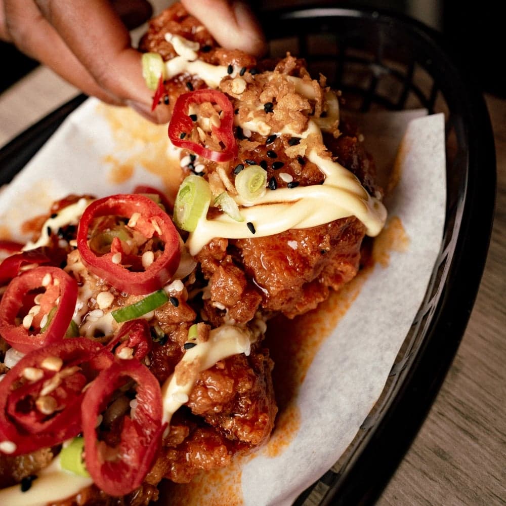 Food from Wingerz Wingz at BOXPARK in Shoreditch