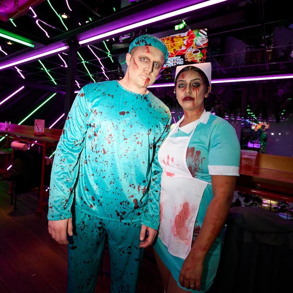 Guests dressed up for Halloween at PLAYBOX in Croydon