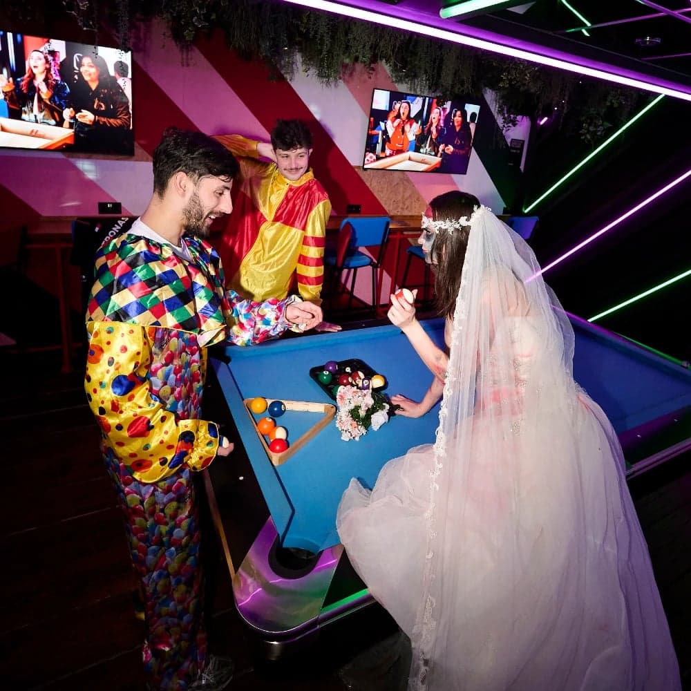 Guests dressed up for Halloween at PLAYBOX in Croydon