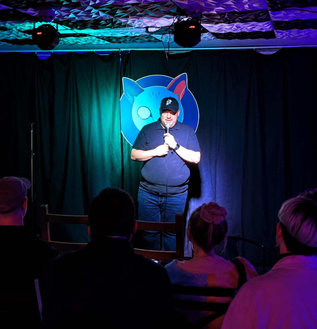 Stand-Up Comedy Under Colourful Lights