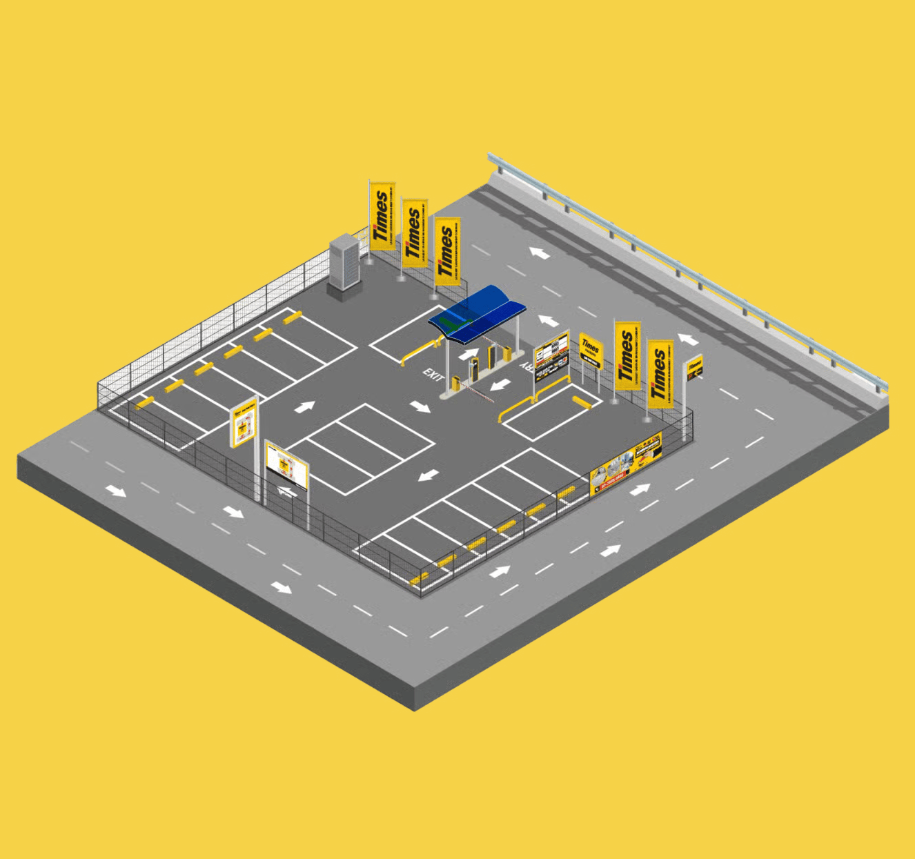 Times Parking Car Park Illustration