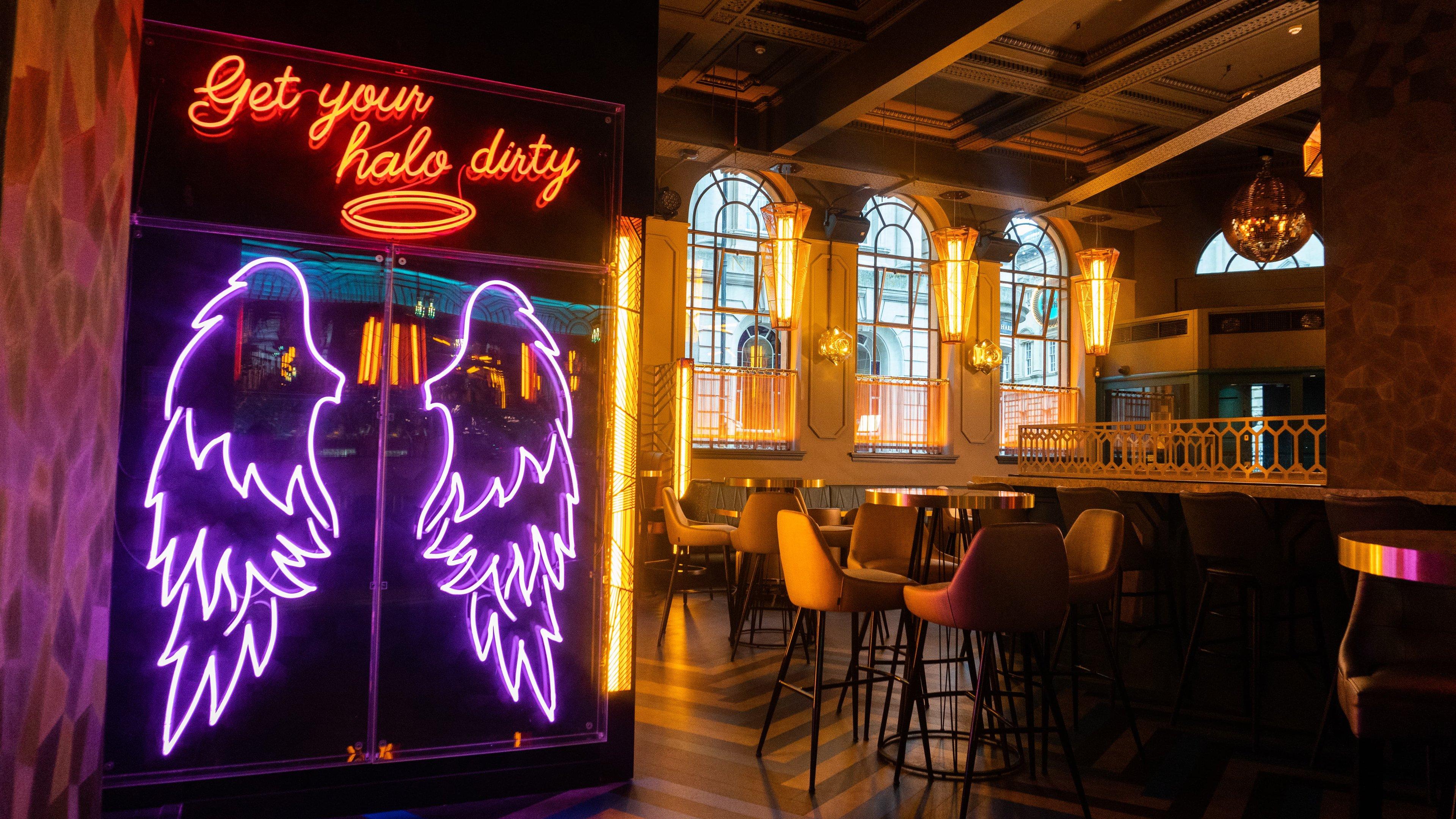 Photograph of Angel Wings Selfie Wall at Dirty Martini Bristol