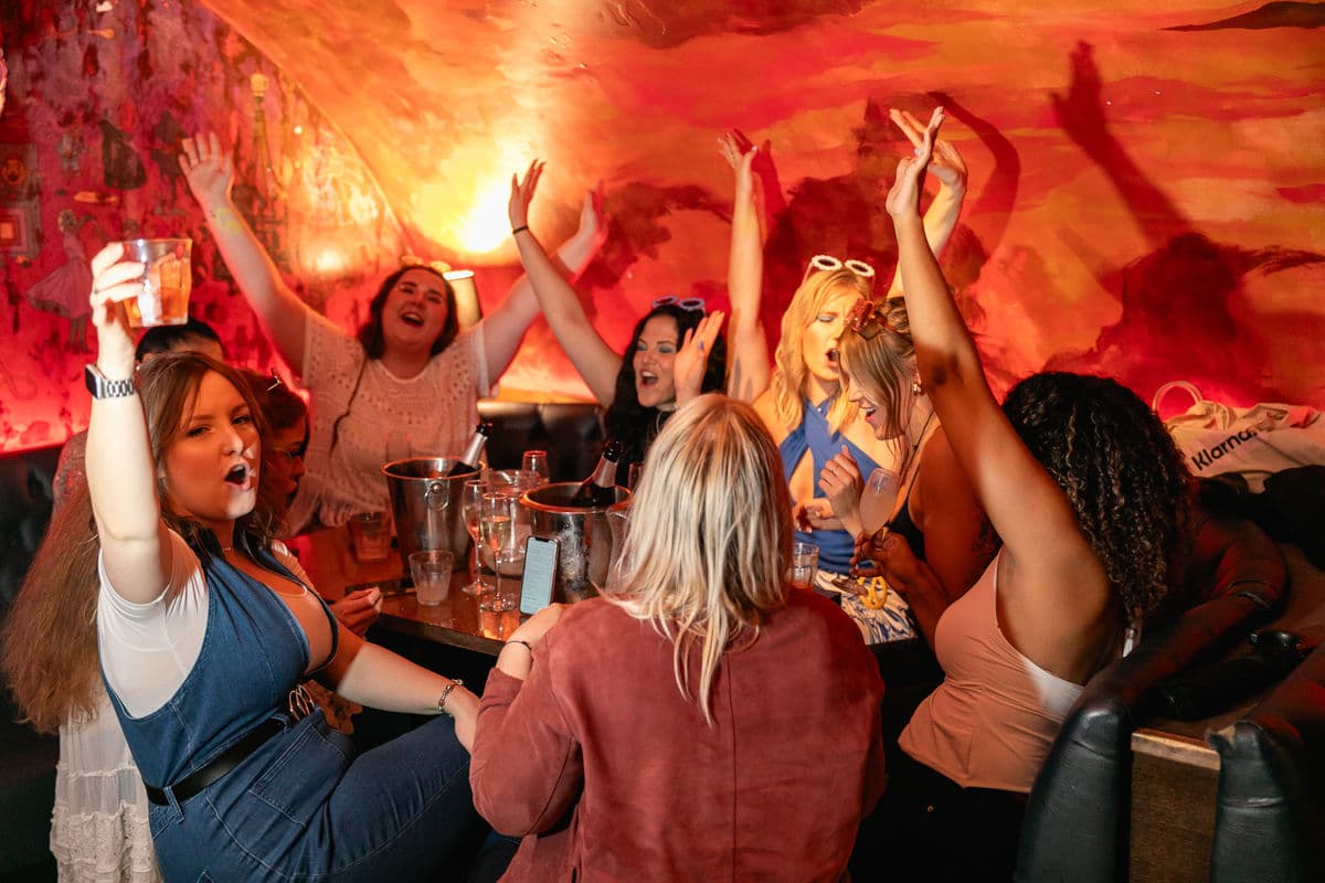 Girls Enjoying a Bottomless Brunch at The Escapologist in Covent Garden