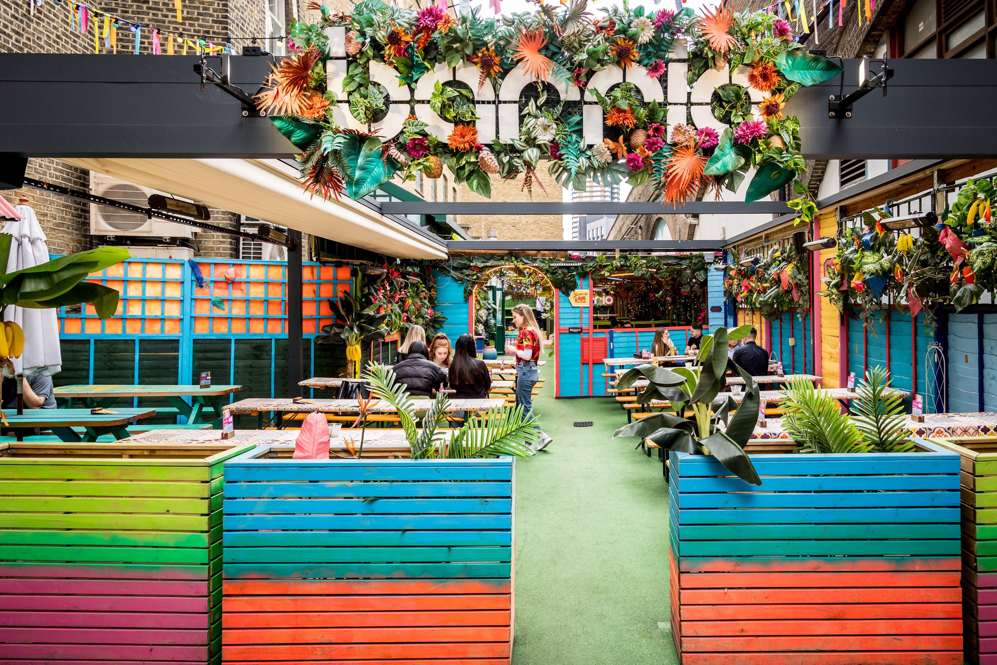 Garden area at Barrio Bar in Shoreditch