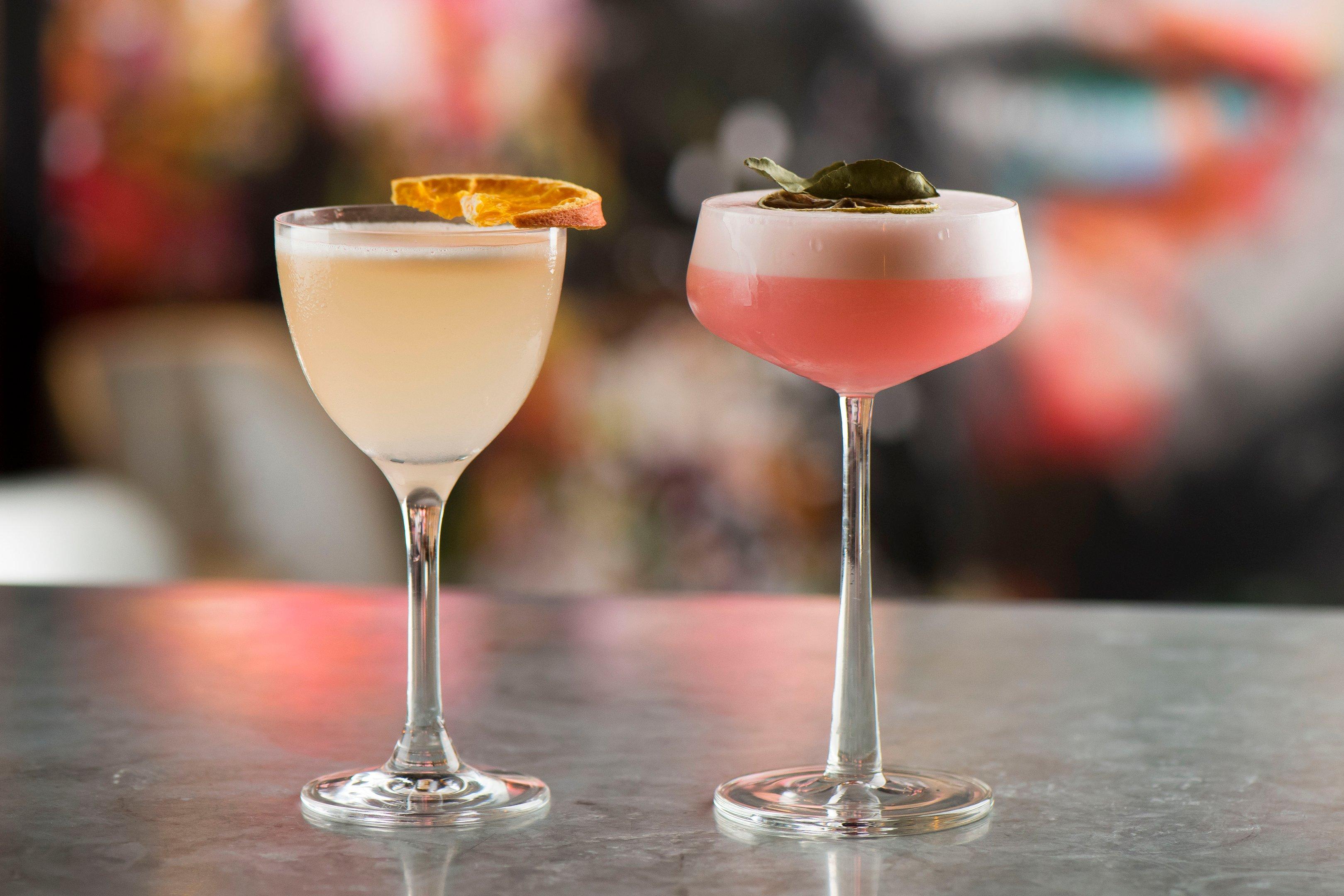 Two Cocktails on a table at Dirty Martini