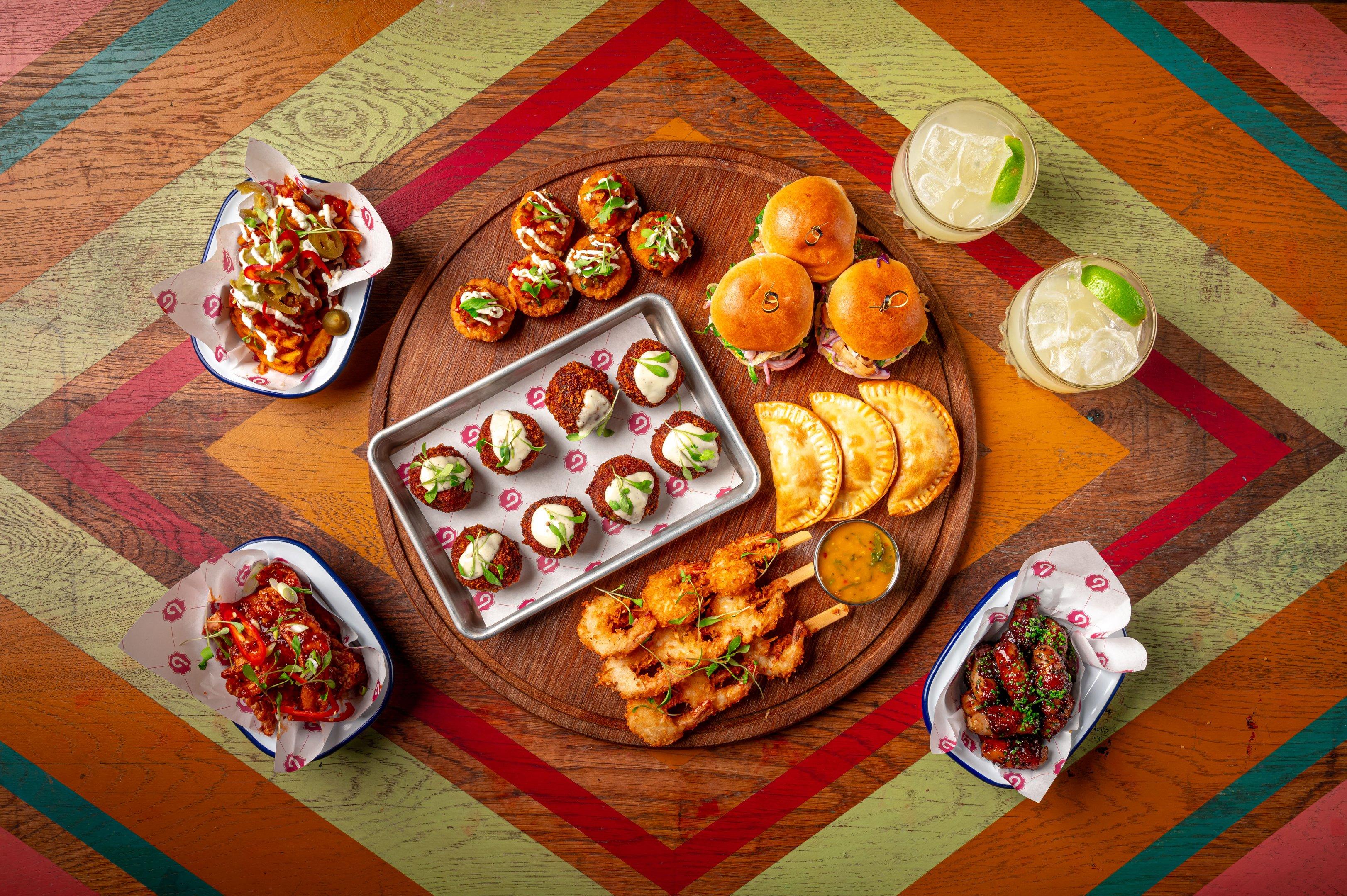 Festive food platter at Barrio Bars