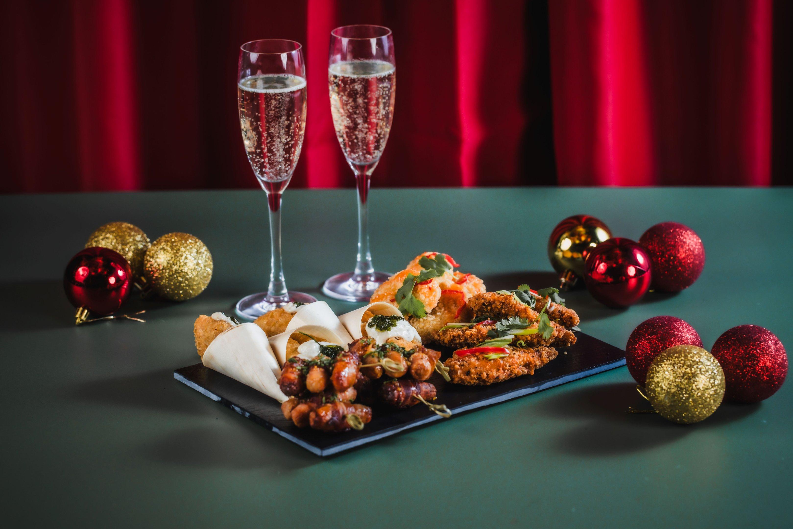 Christmas platters with prosecco at The Escapologist