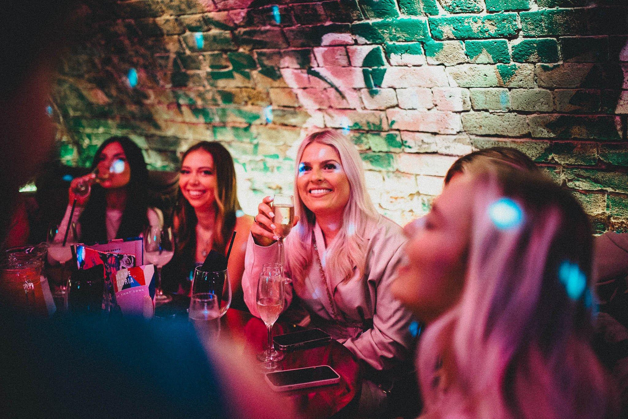 Women enjoying glasses of prosecco in Blame Gloria