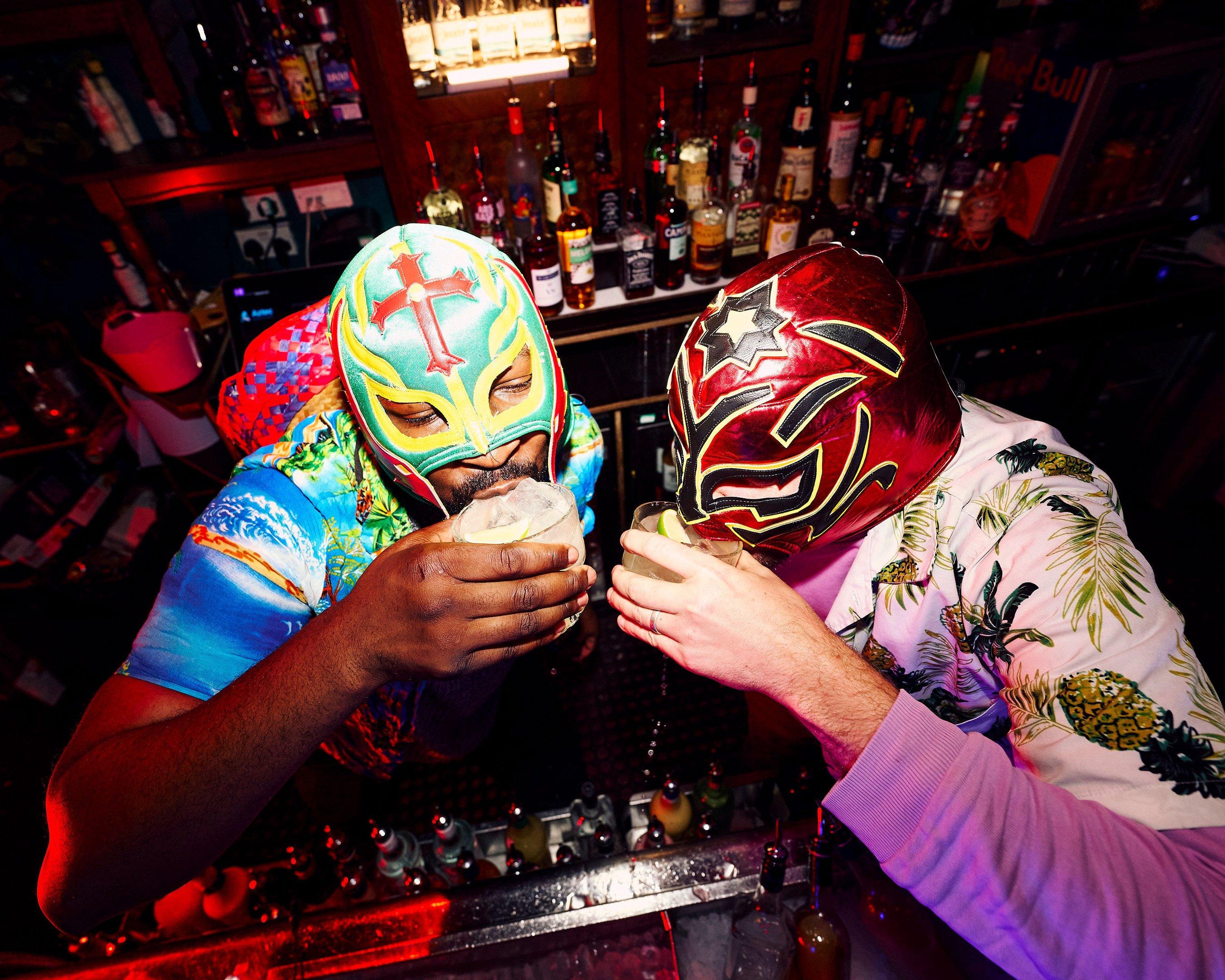 Bartenders sipping Tommy's margaritas in Barrio