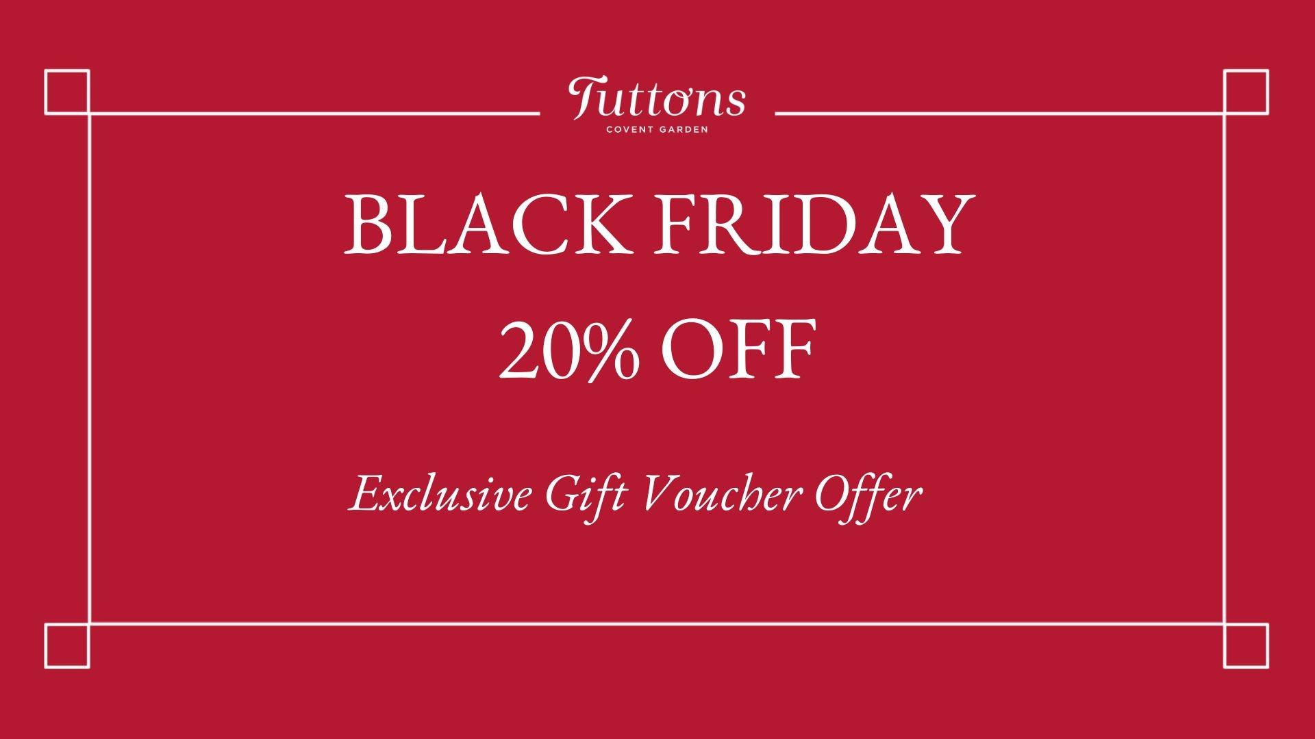 Tuttons Black Friday 20% off Gift Voucher Sale