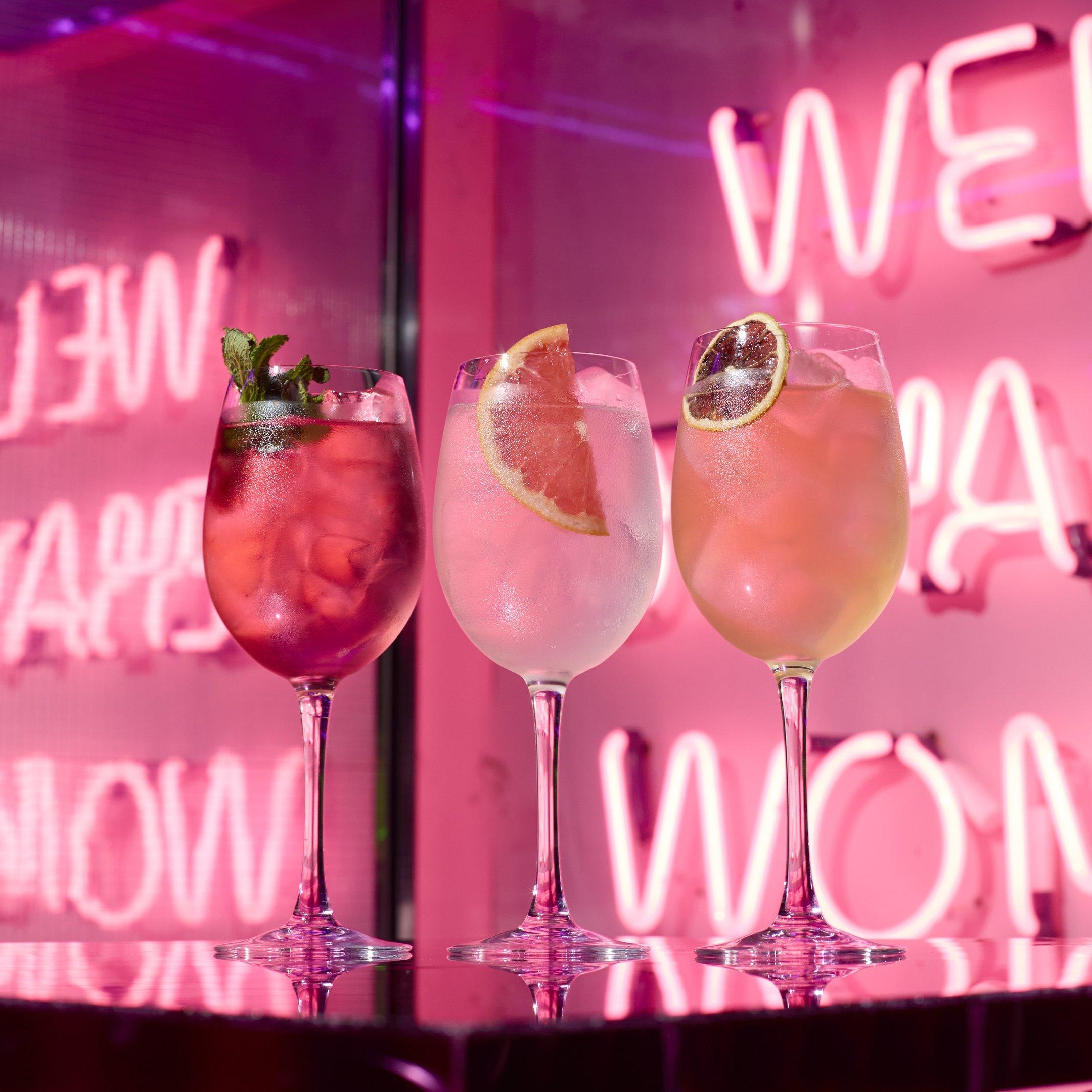 Three spring cocktails on a table in Tonight Josephine