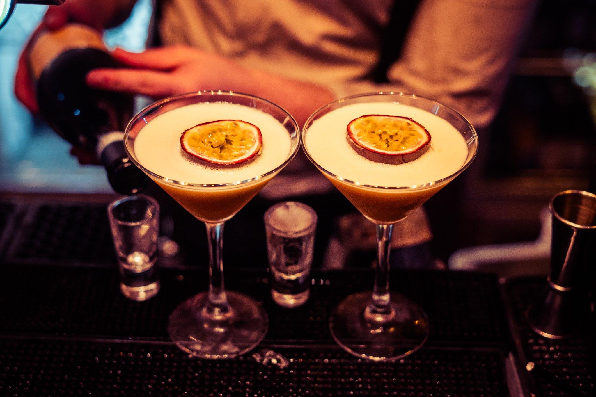 Two Pornstar Martinis on the bar in The Piano Works