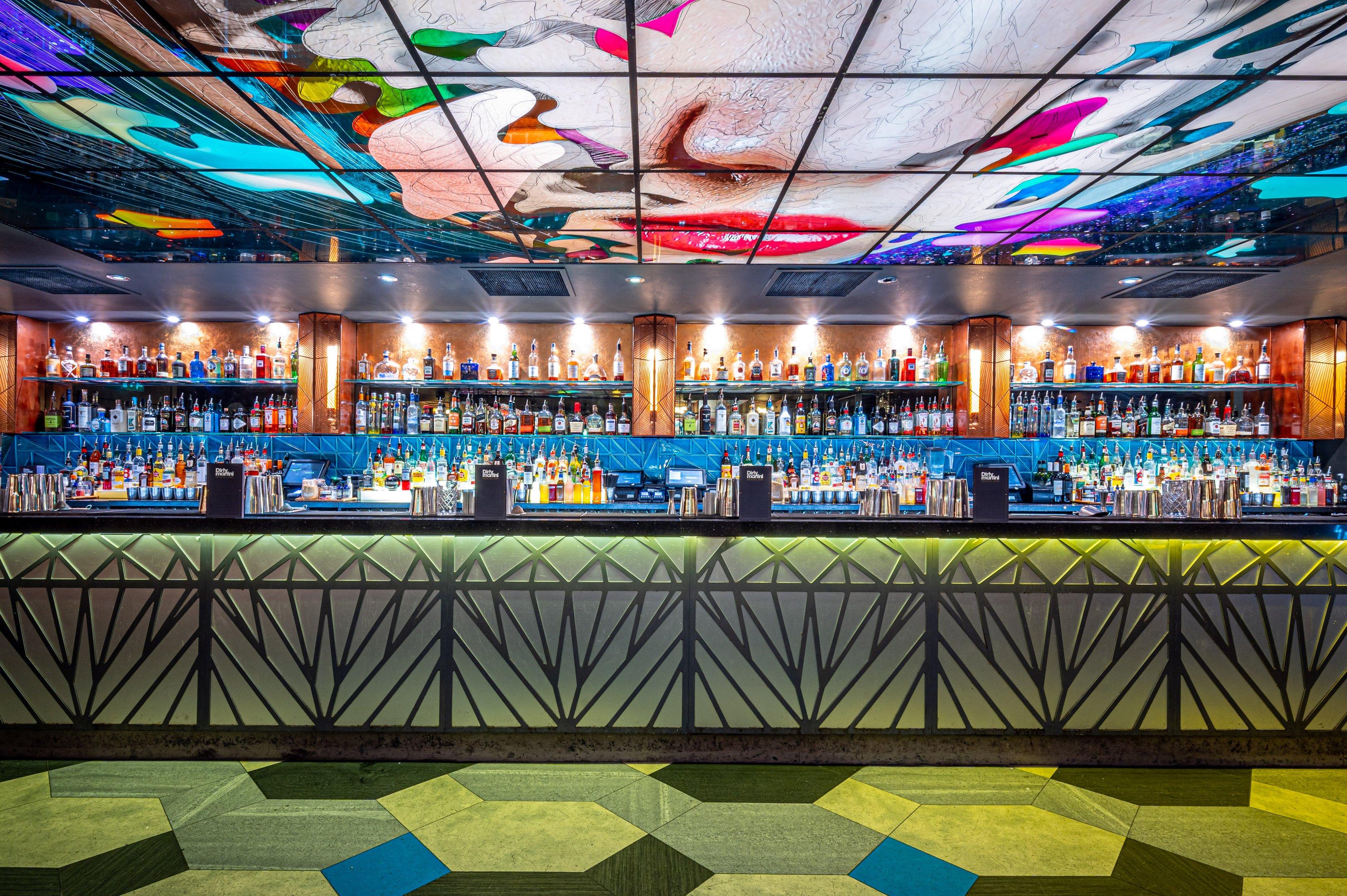 An interior shot of Dirty Martini Bishopsgate showing the bar area