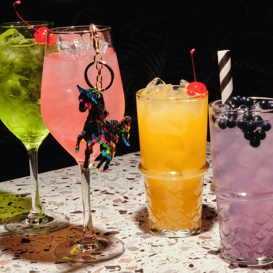 4 cocktails on table at Slug & Lettuce