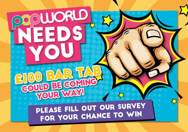 Win a £100 bar tab with Popworld
