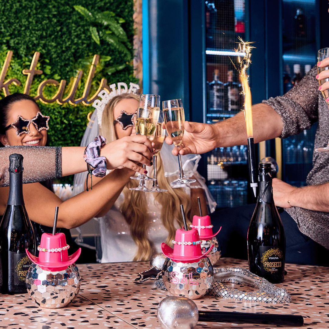 Cheers Prosecco at a hen do at Slug & Lettuce