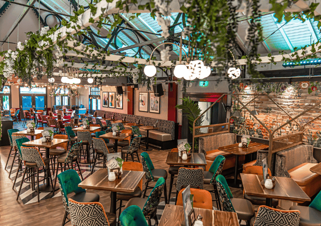 Slug & Lettuce Newcastle Under Lyme Floral Ceiling Installment