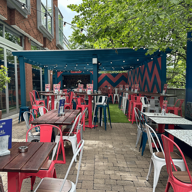 beer garden seating
