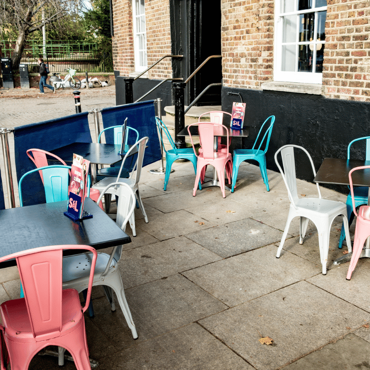beer garden seating