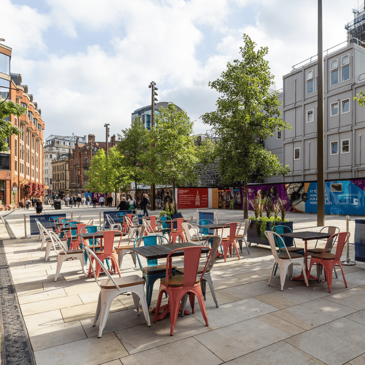 beer garden in albert square