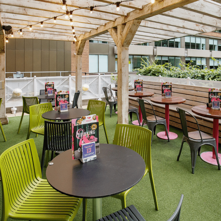 beer garden seating