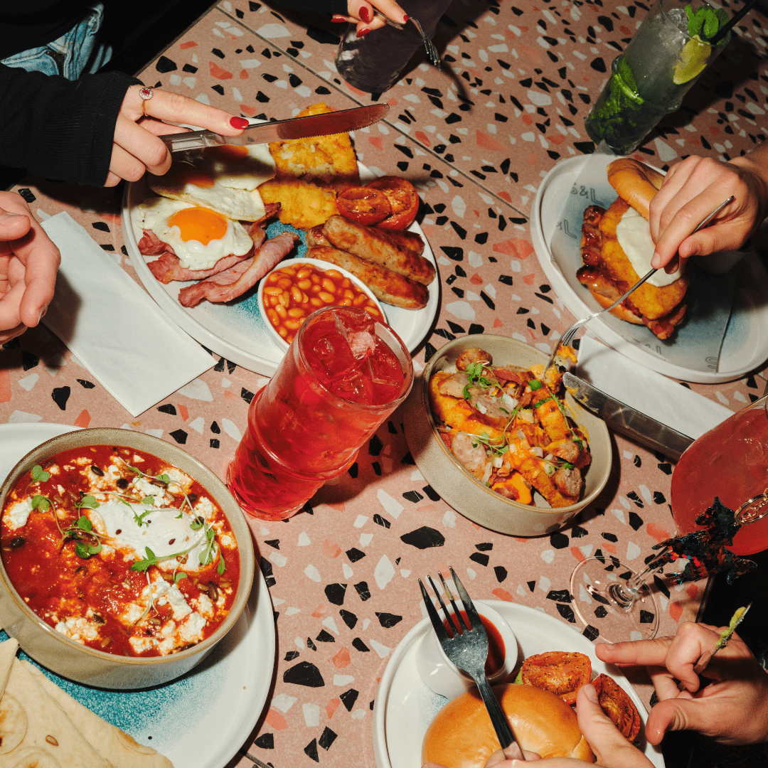 Brunch dishes at Slug & Lettuce