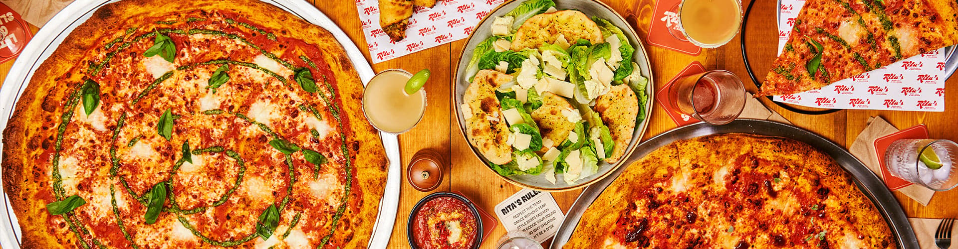 Food and drink menus at Rita's, Leeds