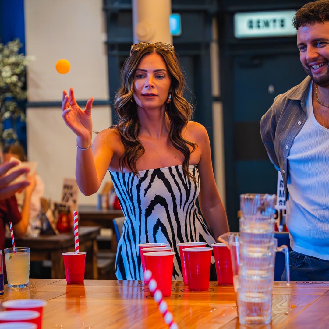 Beer pong at Rita's